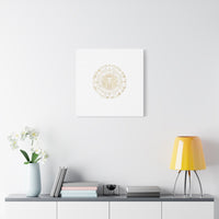 Gold Leo Zodiac Canvas, Astrological Constellation Art | Metallic Lion Wall Art