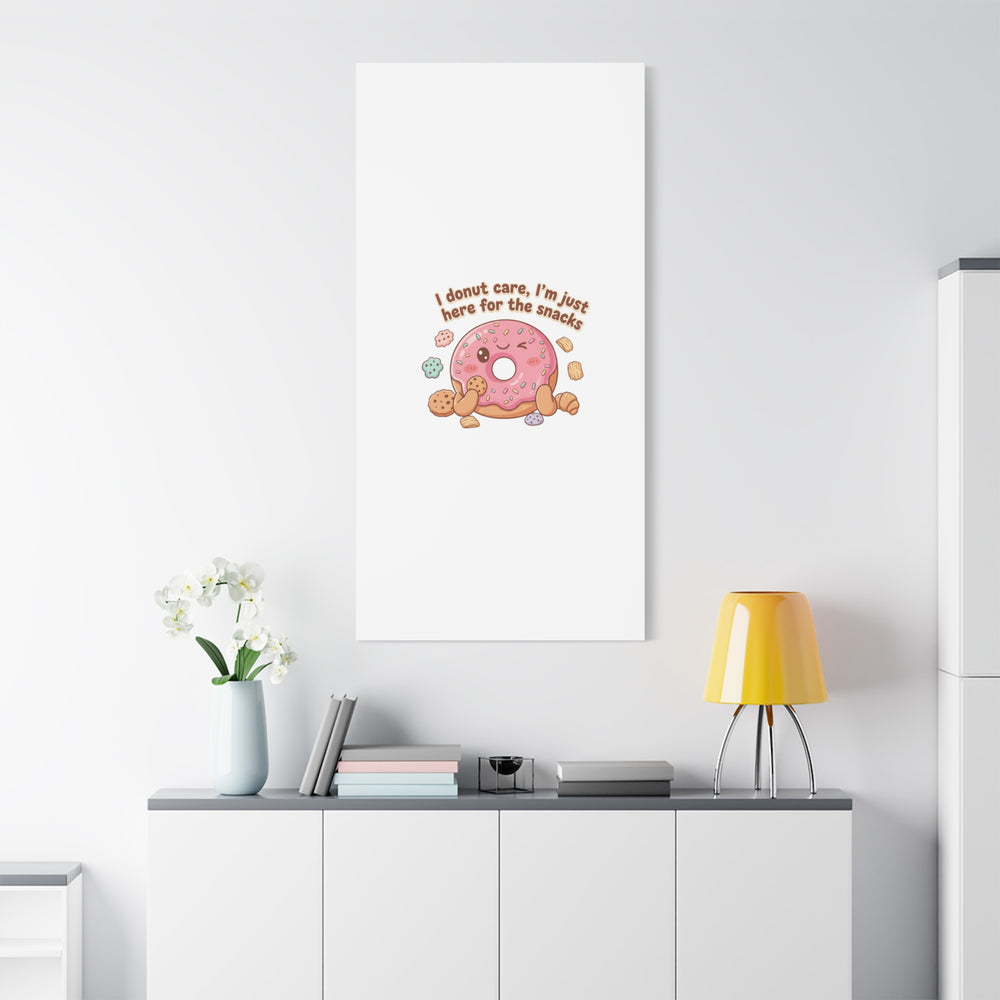 Donut Snacks Pun Canvas | Food & Snack Humor, Cozy Kawaii Art