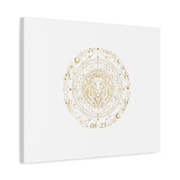 Gold Leo Zodiac Canvas, Astrological Constellation Art | Metallic Lion Wall Art