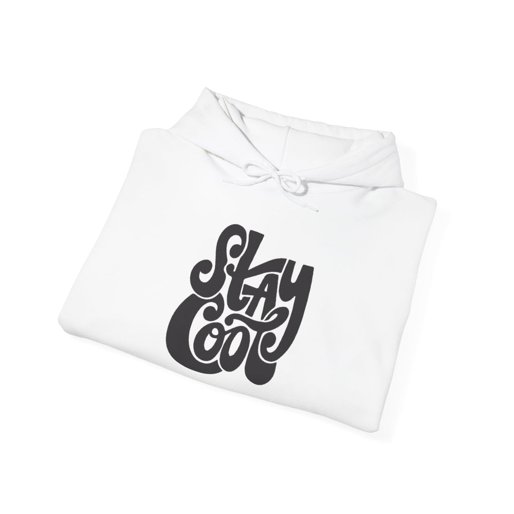 Gildan 18500 | Unisex "Stay Cool" Retro Graphic Hoodie – Bold Puff Lettering Pullover – Premium Soft Fleece Streetwear