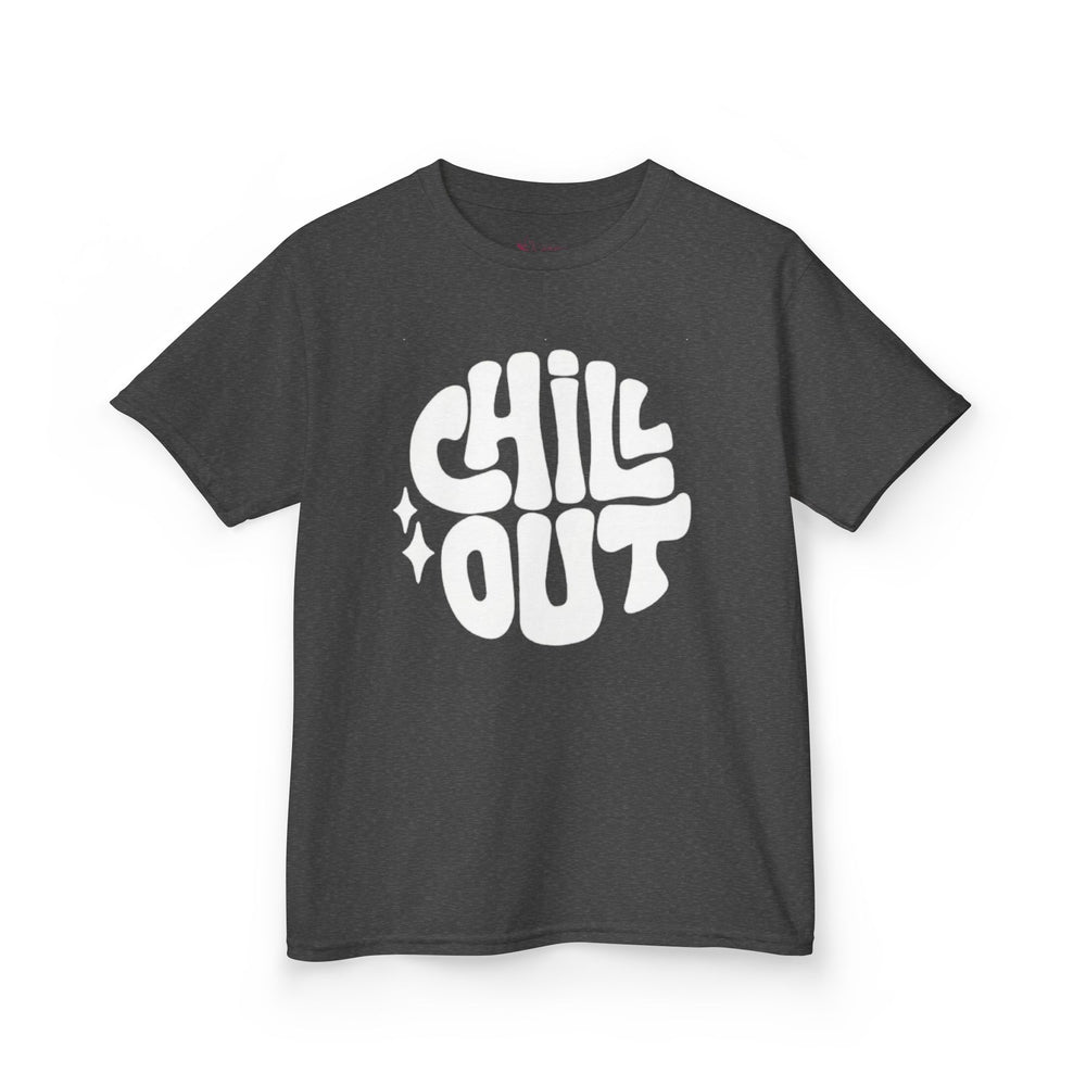 Gildan 5000B | Groovy "Chill Out" Kids' Cotton T-Shirt – Retro Aesthetic Youth Graphic Tee