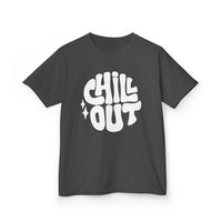 Gildan 5000B | Groovy "Chill Out" Kids' Cotton T-Shirt – Retro Aesthetic Youth Graphic Tee
