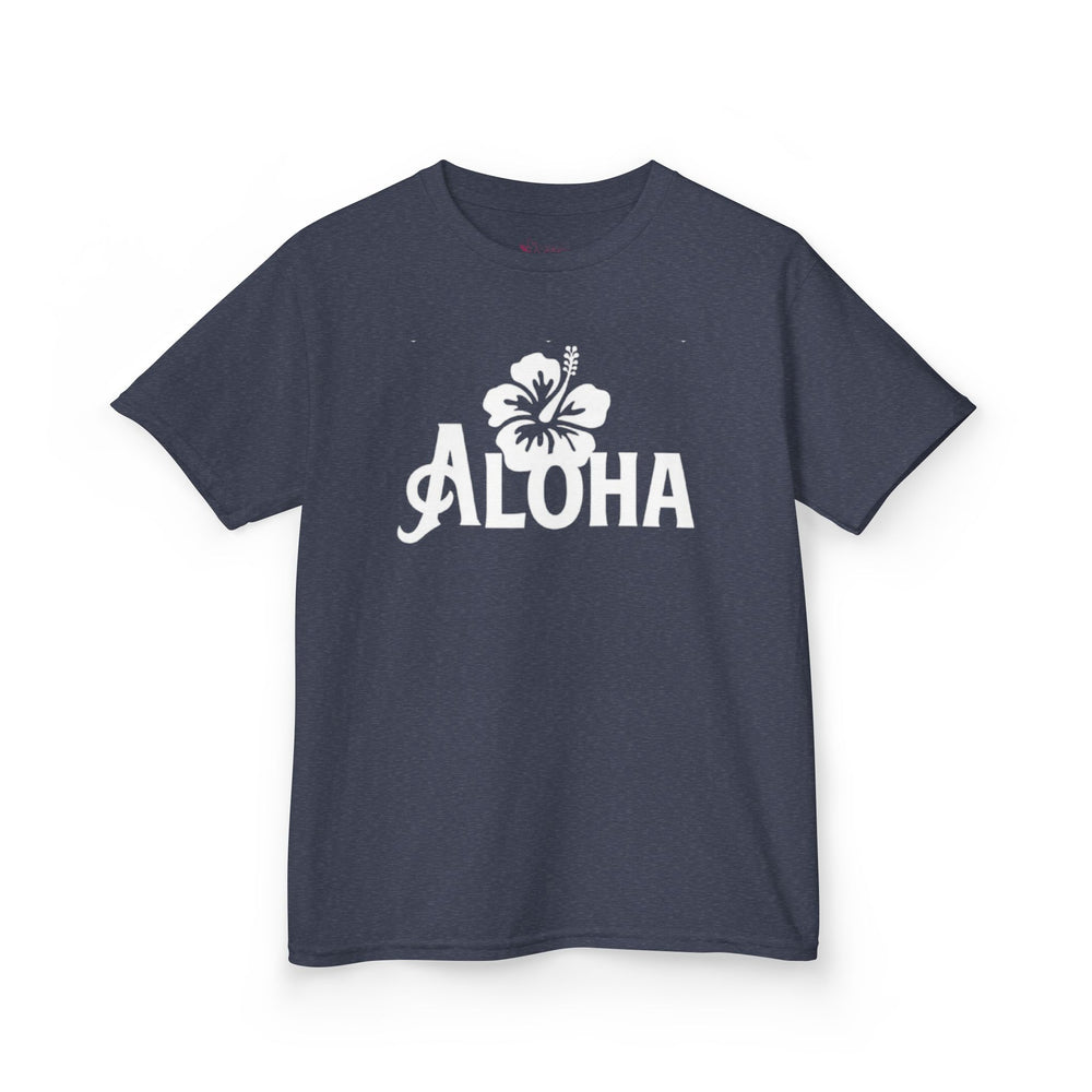 Gildan 5000B | Kids' Aloha Hibiscus Tropical T-Shirt - Soft Cotton Summer Tee