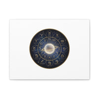 Zodiac Constellation Wheel Canvas, Astrology Art Print | Gold Foil Galaxy