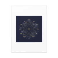 Gold Zodiac Wheel Canvas | Astrology Constellation Art, Cosmic Wall Print