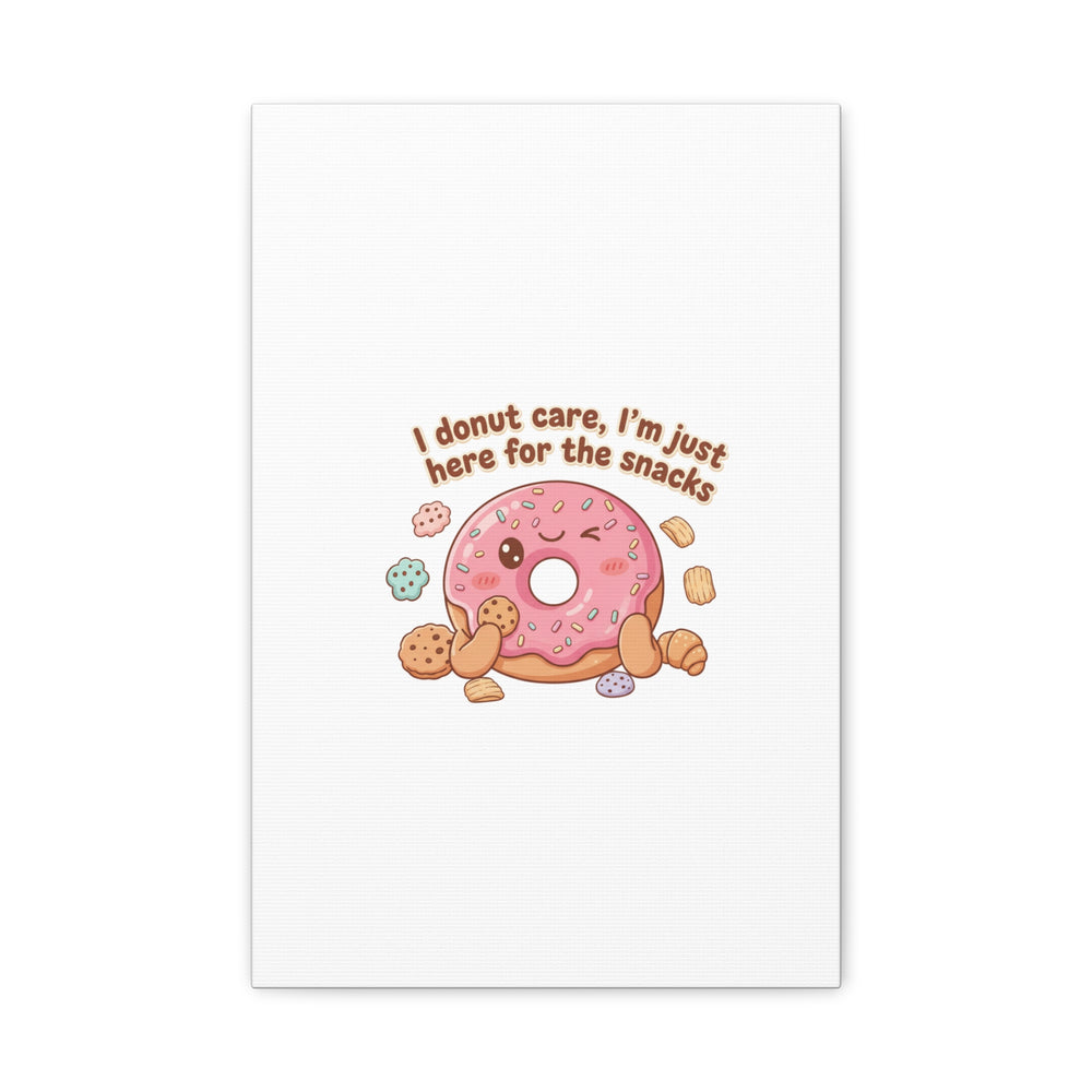 Donut Snacks Pun Canvas | Food & Snack Humor, Cozy Kawaii Art
