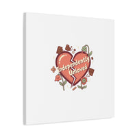 Independently Unloved Heart Print Canvas | Anti Valentine, Single Humor