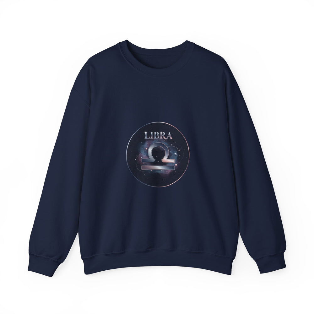 Libra Constellation Crewneck Sweatshirt | Zodiac Astrology, Cosmic Galaxy Shimmer