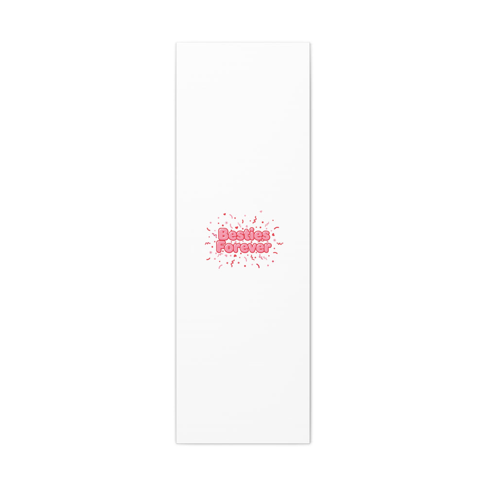Besties Forever Canvas | Galentine’s Friendship Wall Art, Pink Confetti
