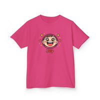 Gildan 5000B | "Joy" Sparkle Character Kids' Tee | Fun & Comfortable Youth T-Shirt | Kids T‑Shirt — Cute Smiling Character "Joy" Graphic