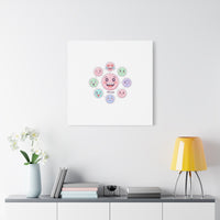 Hand-Drawn Emoticon Sticker Pattern Canvas | Cute Emoji Repeat Print