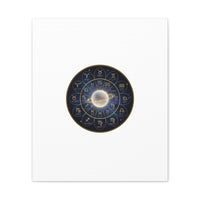 Zodiac Constellation Wheel Canvas, Astrology Art Print | Gold Foil Galaxy