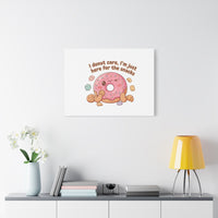 Donut Snacks Pun Canvas | Food & Snack Humor, Cozy Kawaii Art