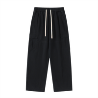 Men Drawstring Waist Straight-Leg Cargo Pants