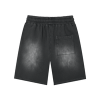 Unisex Rectangle Patch Monkey Washed Shorts | shorts men,shorts women,shorts,short sleeve button down,short sleeve tops for women