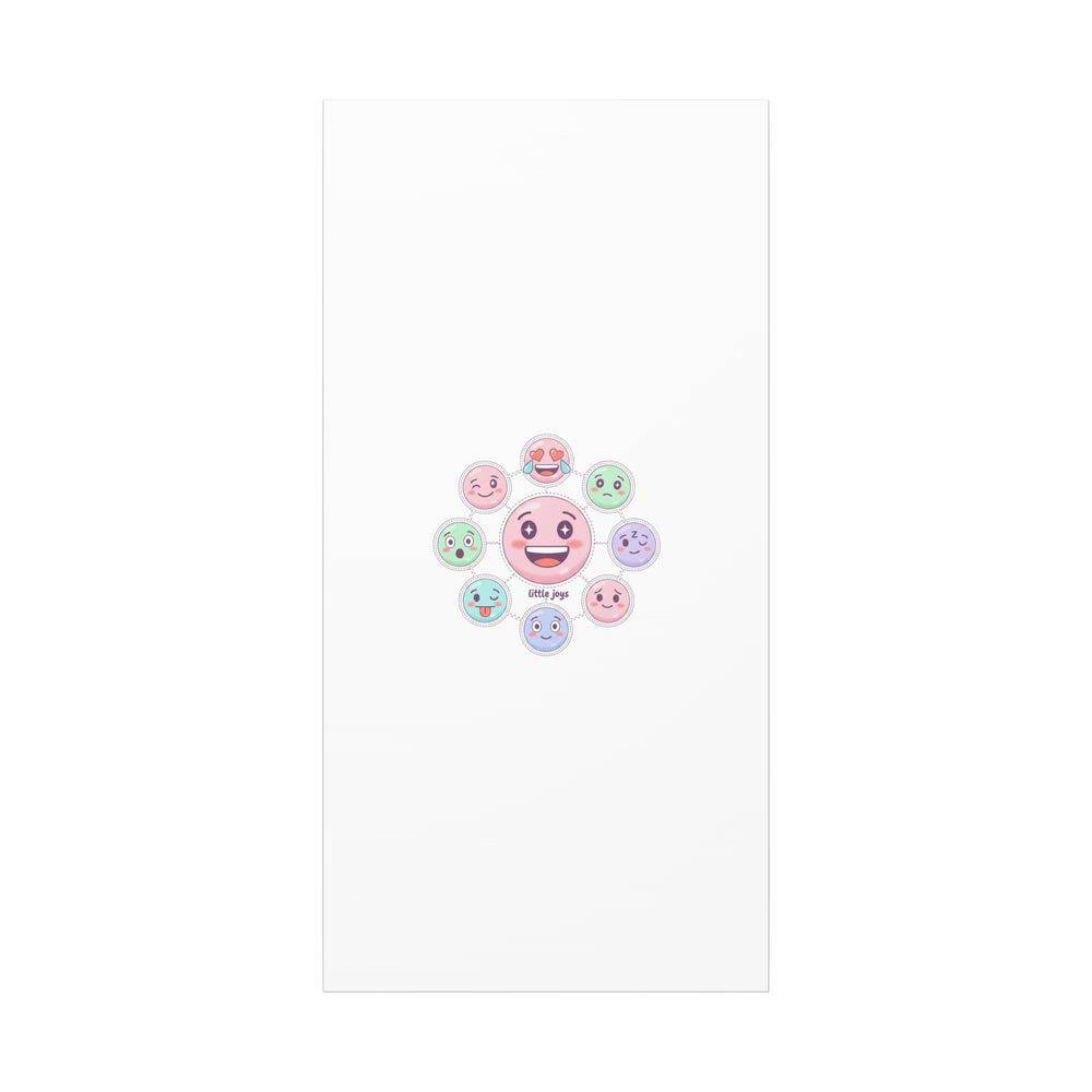 Hand-Drawn Emoticon Sticker Pattern Canvas | Cute Emoji Repeat Print