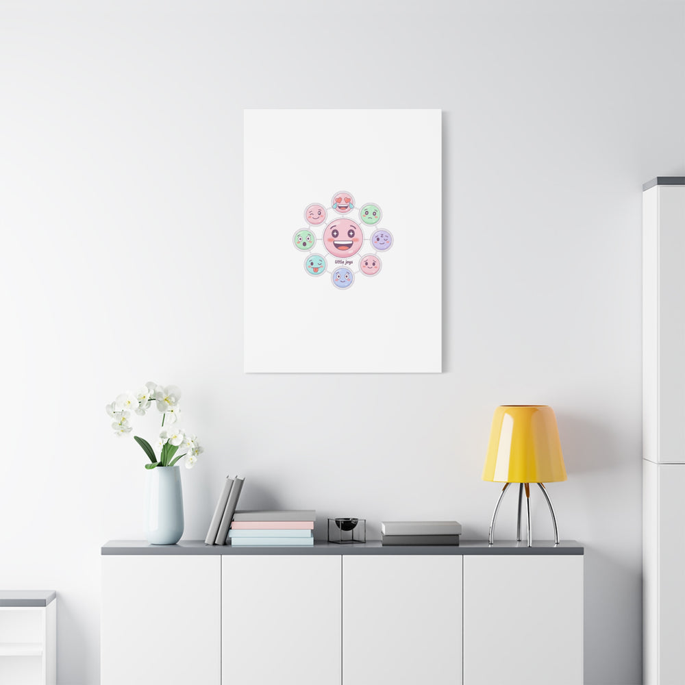 Hand-Drawn Emoticon Sticker Pattern Canvas | Cute Emoji Repeat Print
