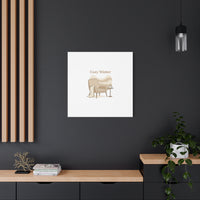 Cozy Winter minimal line art Canvas | Slow Life, soft life neutral wall decor