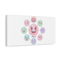 Hand-Drawn Emoticon Sticker Pattern Canvas | Cute Emoji Repeat Print