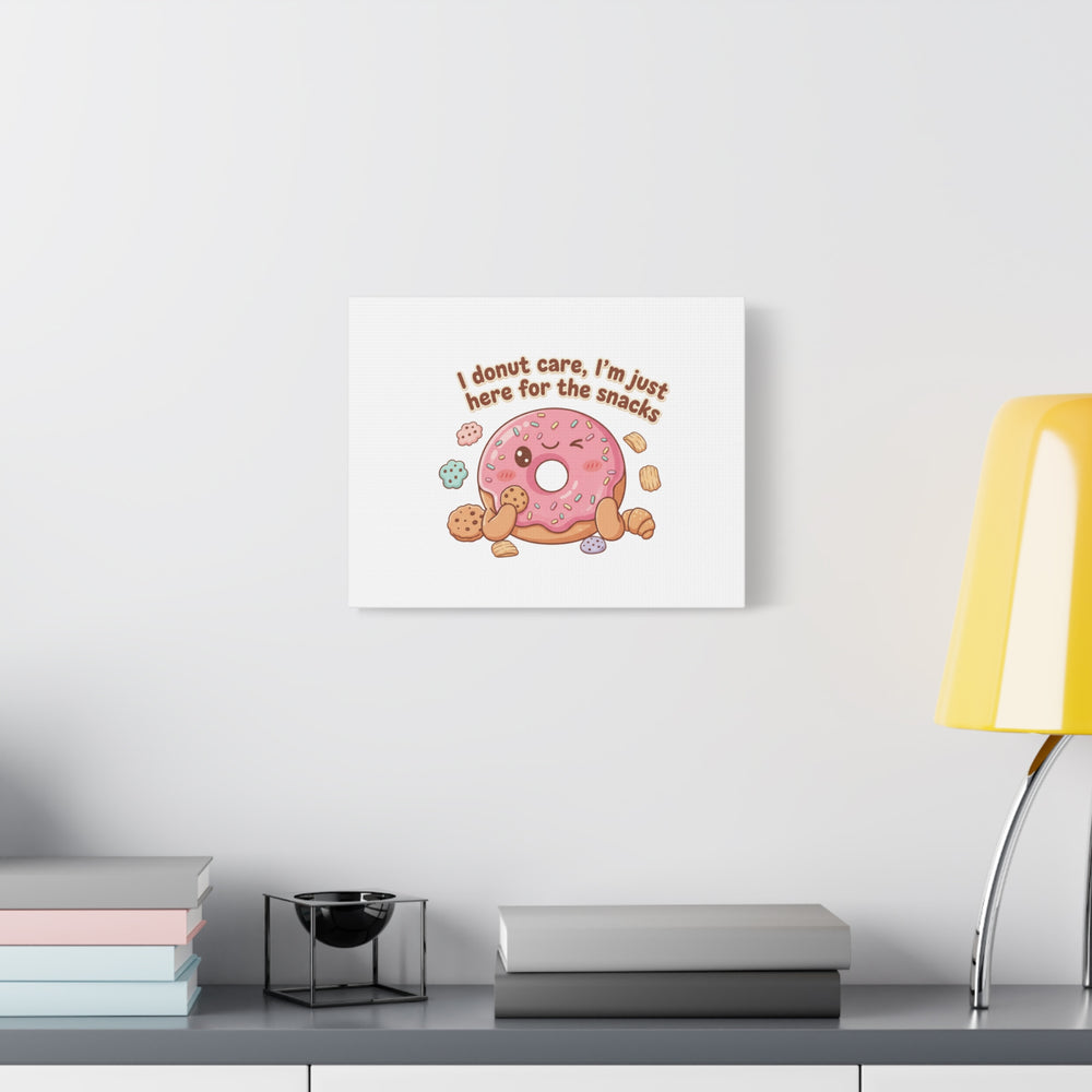 Donut Snacks Pun Canvas | Food & Snack Humor, Cozy Kawaii Art