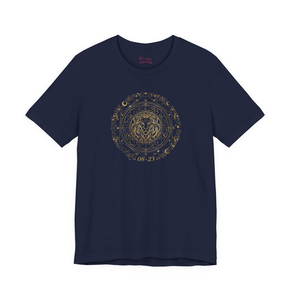 Bella+Canvas3001 | Leo Constellation Tee | Zodiac glyph, gold foil celestial design