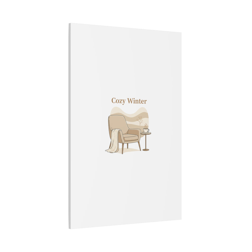 Cozy Winter minimal line art Canvas | Slow Life, soft life neutral wall decor
