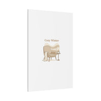 Cozy Winter minimal line art Canvas | Slow Life, soft life neutral wall decor