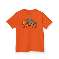 Gildan 5000B | "Happy Trio" Kids' Premium Cotton Graphic Tee | Little Smiles & Winks – Fun Cartoon Kids’ T-Shirt | Joyful Friends Unisex Kids' Summer Graphic Tee