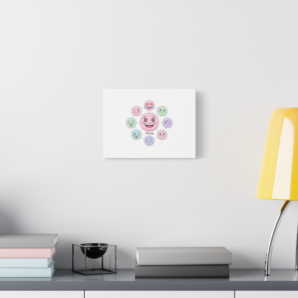 Hand-Drawn Emoticon Sticker Pattern Canvas | Cute Emoji Repeat Print
