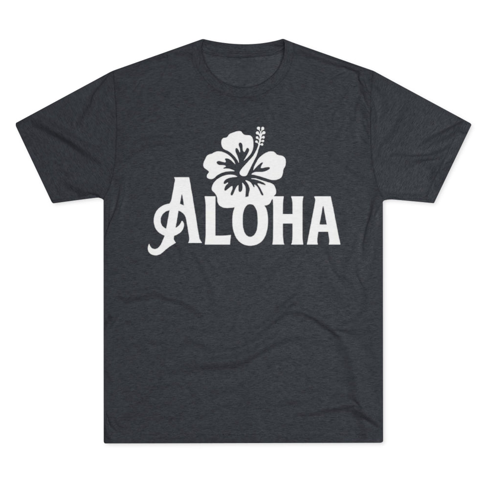Next Level 6010 | Unisex Vintage Aloha Hibiscus Unisex Tri-Blend Tee – Retro Beach Vibes
