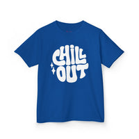 Gildan 5000B | Groovy "Chill Out" Kids' Cotton T-Shirt – Retro Aesthetic Youth Graphic Tee