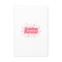 Besties Forever Canvas | Galentine’s Friendship Wall Art, Pink Confetti