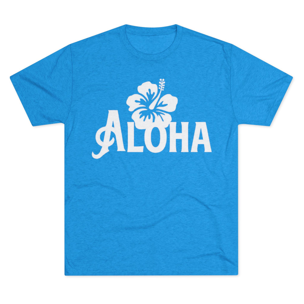 Next Level 6010 | Unisex Vintage Aloha Hibiscus Unisex Tri-Blend Tee – Retro Beach Vibes