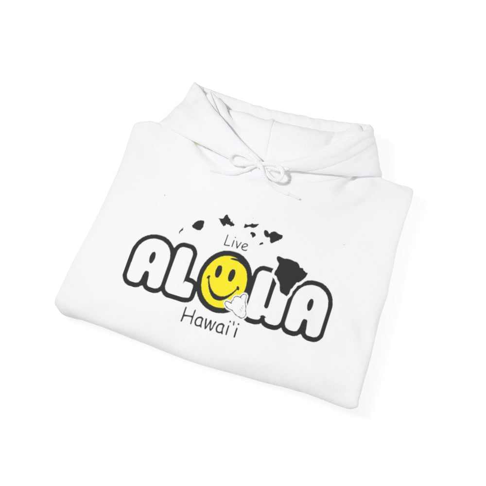 Gildan 18500 | Unisex “Live Aloha Hawaii” Hoodie – Smile & Shaka Design