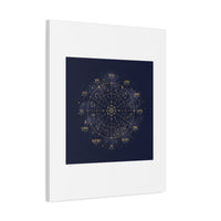 Gold Zodiac Wheel Canvas | Astrology Constellation Art, Cosmic Wall Print
