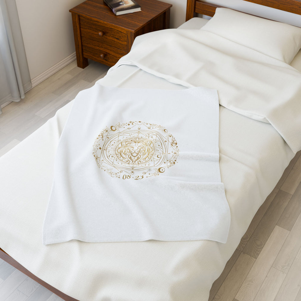 Leo zodiac constellation blanket | gold celestial foil astrology throw