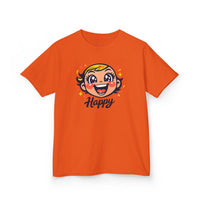 Gildan 5000B | "Happy" Tee: Kids' Retro Cartoon Happy Face T-Shirt – Soft & Vibrant | Toddler & Youth "Happy" Graphic Tee – Cute Character Design | Super Happy Kids’ Cotton T-Shirt – Comfortable...
