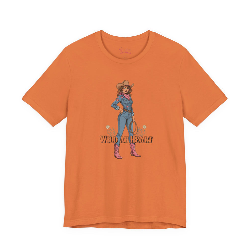 Bella+Canvas3001 | Wild at Heart Cowgirl Tee | Western Valentine, boot heart design