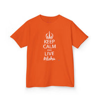 Gildan 5000B | Kids’ "Keep Calm and Live Aloha" Premium Cotton T-Shirt – Comfortable Summer Tee