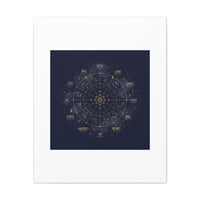 Gold Zodiac Wheel Canvas | Astrology Constellation Art, Cosmic Wall Print