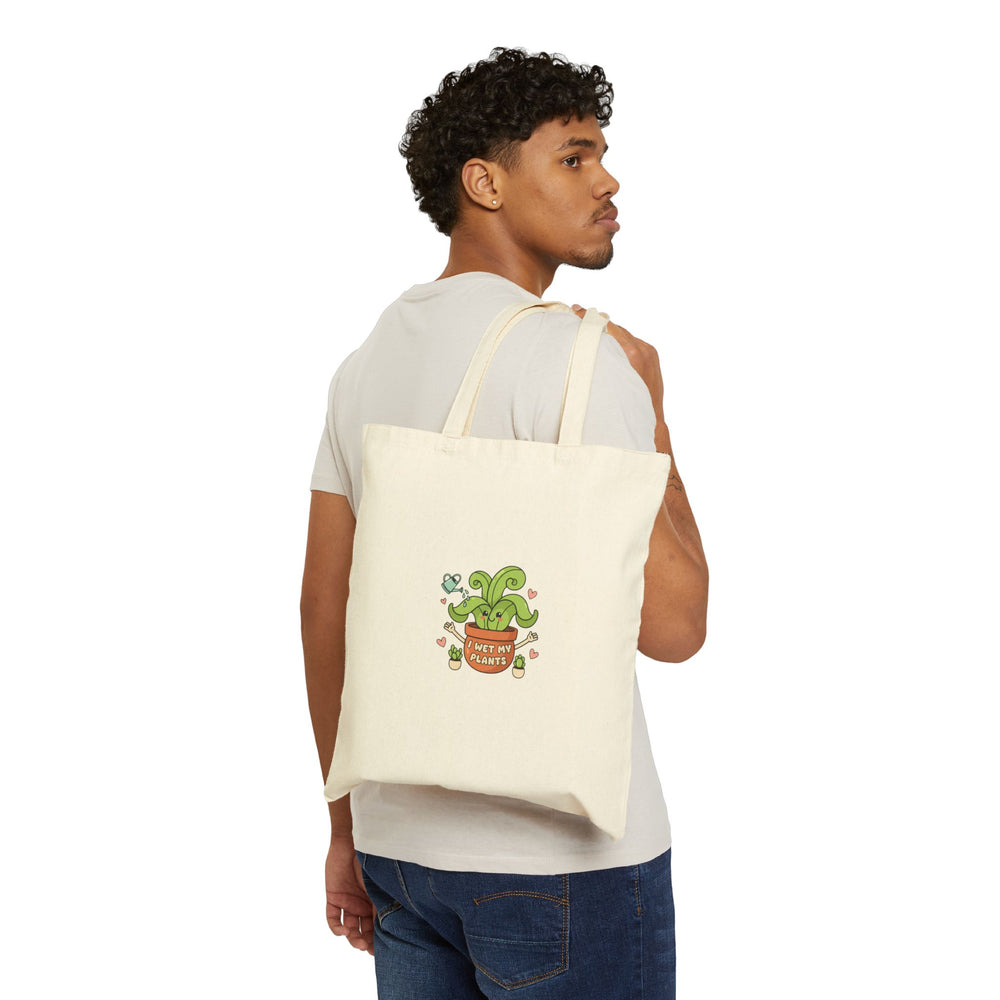 Plant Parent Pun Tote | Cotton Canvas, Doodled Leaves, Sage Cream Palette