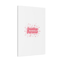 Besties Forever Canvas | Galentine’s Friendship Wall Art, Pink Confetti