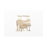 Cozy Winter minimal line art Canvas | Slow Life, soft life neutral wall decor