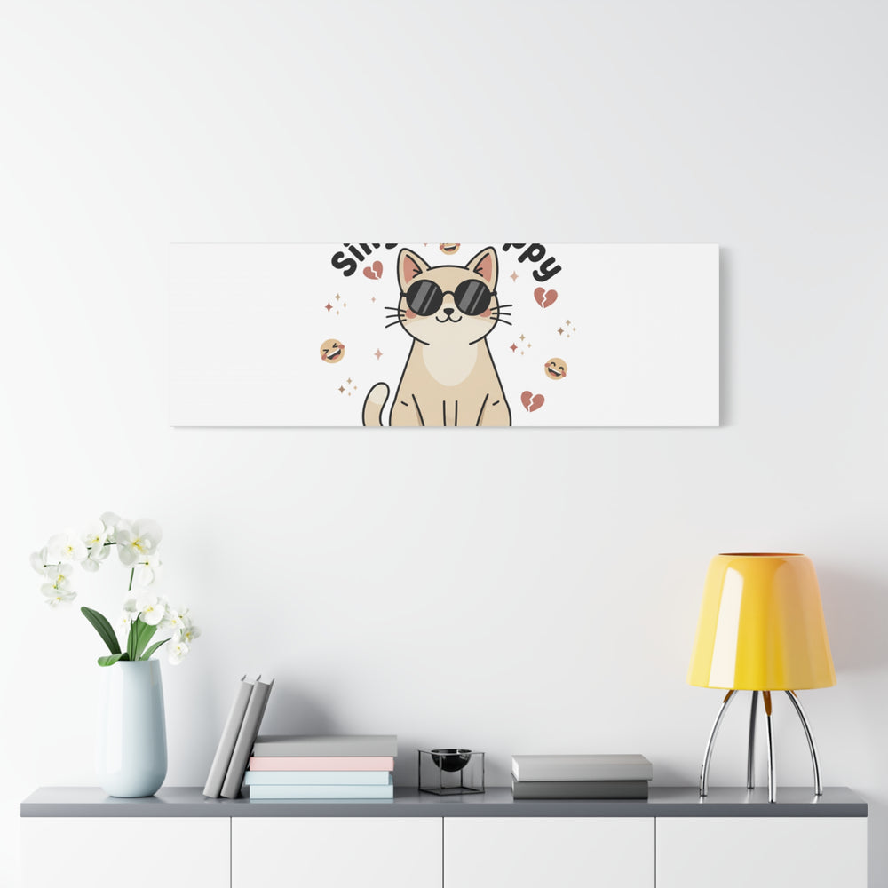 Single & Happy Cat Canvas | Anti Valentine, Sarcastic Valentine Wall Art