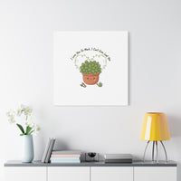 I Can't Even Leaf You Canvas, Plant Parent Pun | Sage Cream Botanical Art