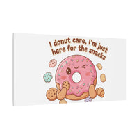 Donut Snacks Pun Canvas | Food & Snack Humor, Cozy Kawaii Art