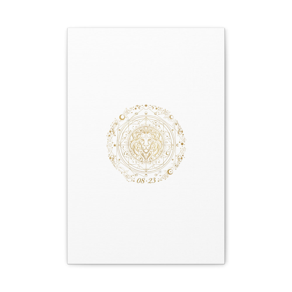 Gold Leo Zodiac Canvas, Astrological Constellation Art | Metallic Lion Wall Art
