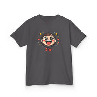 Gildan 5000B | "Joy" Sparkle Character Kids' Tee | Fun & Comfortable Youth T-Shirt | Kids T‑Shirt — Cute Smiling Character "Joy" Graphic
