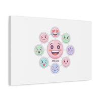 Hand-Drawn Emoticon Sticker Pattern Canvas | Cute Emoji Repeat Print