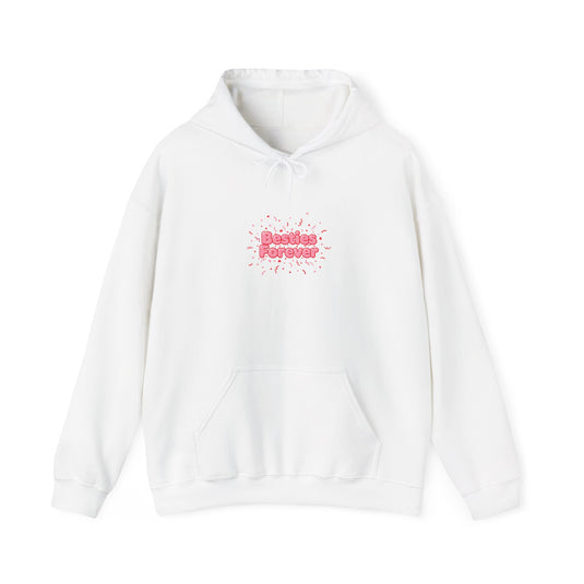 Besties Forever Hoodie | Galentine's Friendship Sweatshirt, Pink Chunky Type